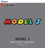 Colorful 3D Acrylic Letter Badges for Tesla Model 3 & Y product photo