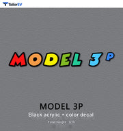 Colorful 3D Acrylic Letter Badges for Tesla Model 3 & Y product photo