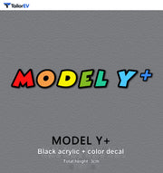 Colorful 3D Acrylic Letter Badges for Tesla Model 3 & Y product photo