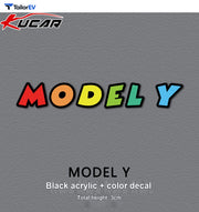 Colorful 3D Acrylic Letter Badges for Tesla Model 3 & Y product photo