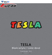 Colorful 3D Acrylic Letter Badges for Tesla Model 3 & Y product photo