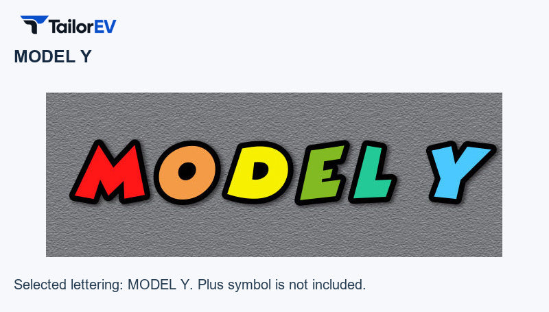 Colorful 3D Acrylic Letter Badges for Tesla Model 3 & Y product photo — photo 12