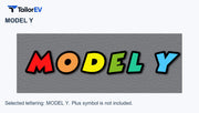 Colorful 3D Acrylic Letter Badges for Tesla Model 3 & Y product photo