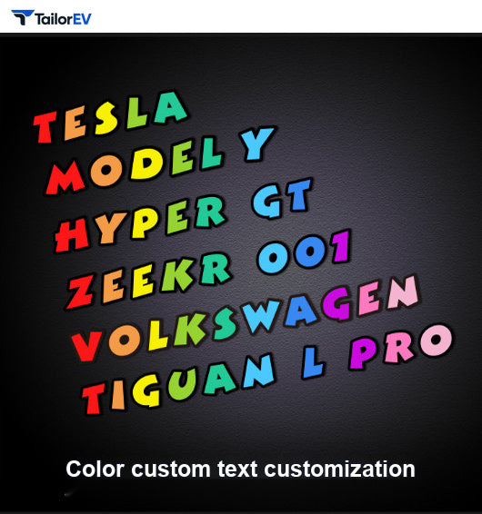 Colorful 3D Acrylic Letter Badges for Tesla Model 3 & Y product photo — photo 15