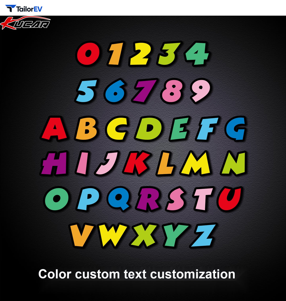 Colorful 3D Acrylic Letter Badges for Tesla Model 3 & Y product photo — photo 16