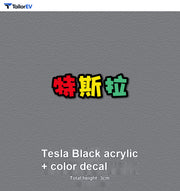 Colorful 3D Acrylic Letter Badges for Tesla Model 3 & Y product photo