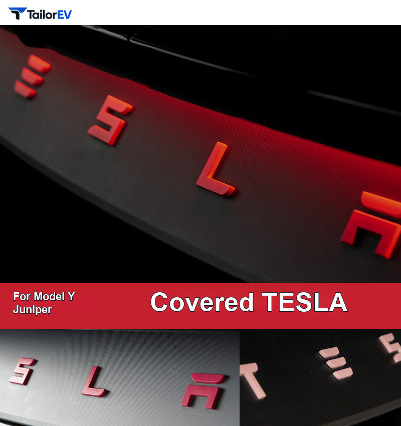 Rear Emblem Letter Covers for Tesla Model 3 & Model Y product photo — photo 2