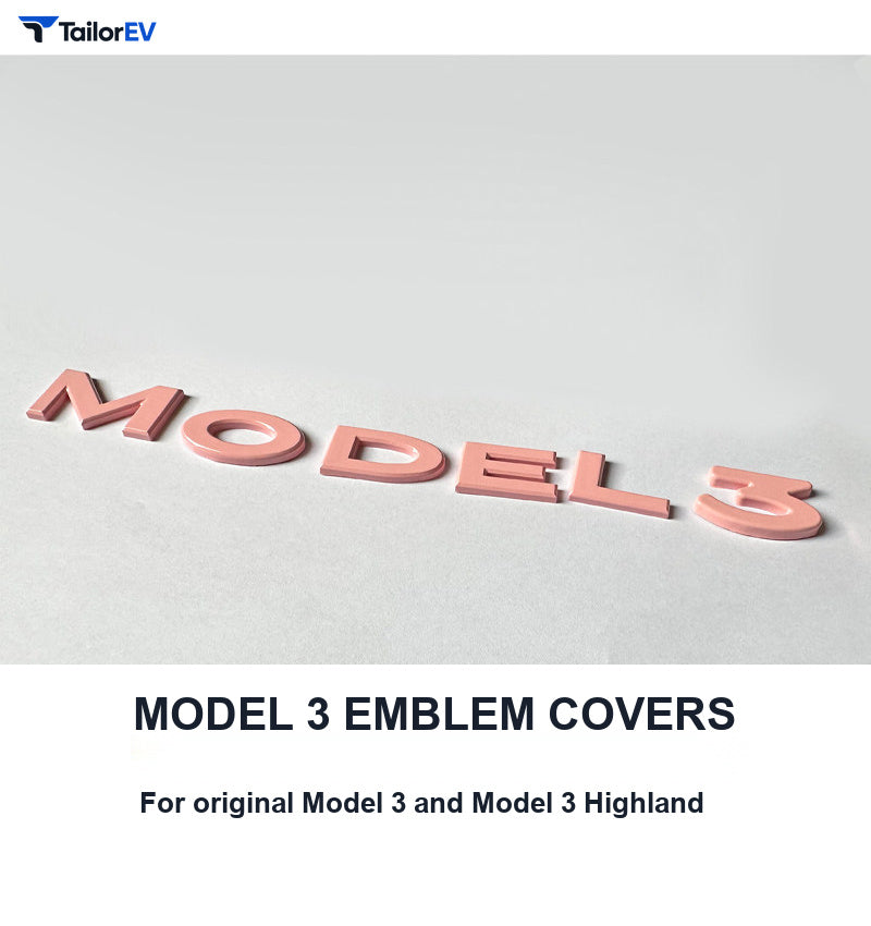 Rear Emblem Letter Covers for Tesla Model 3 & Model Y product photo — photo 6