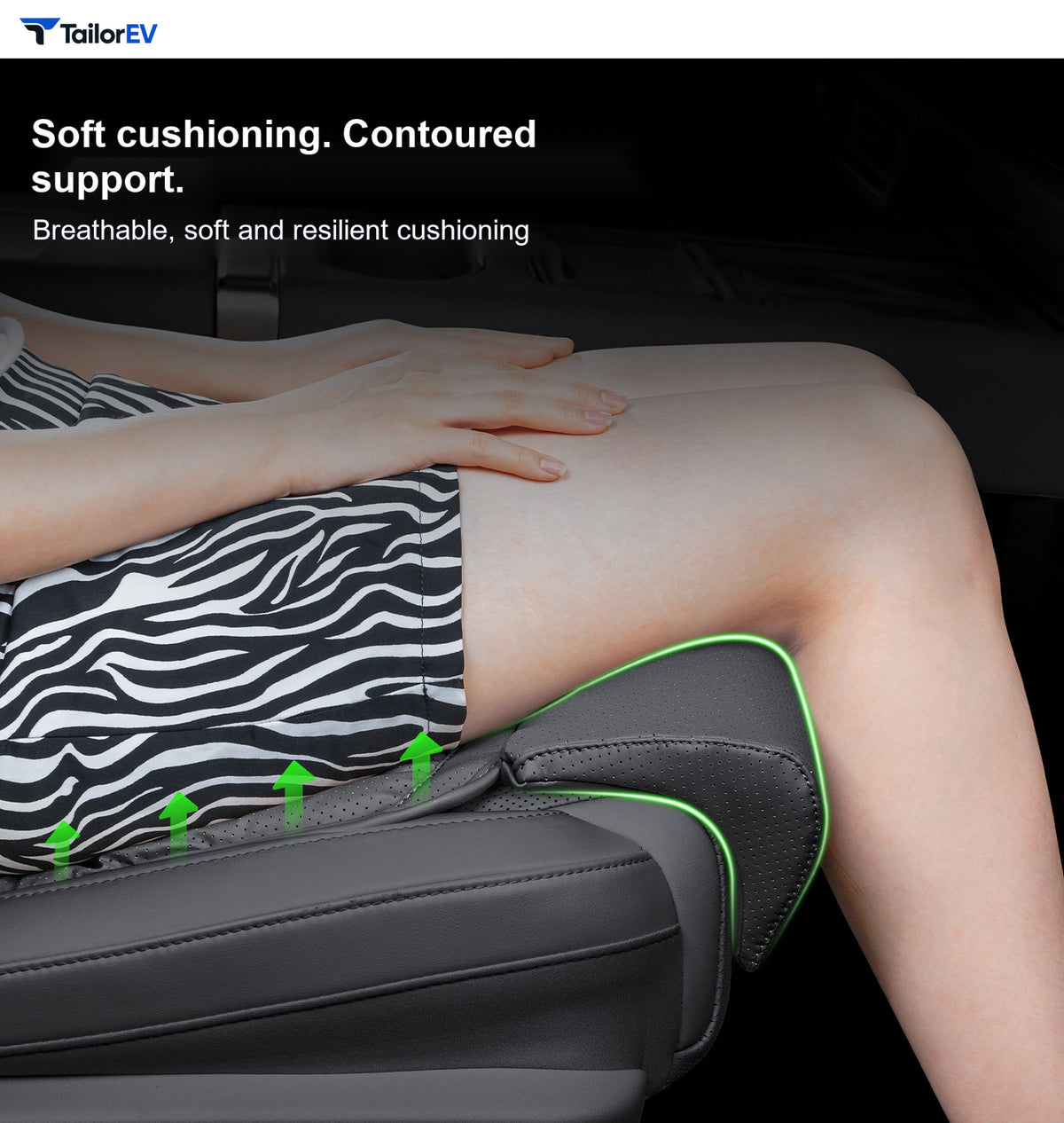 Seat Extension Cushions with Thigh Support for Tesla product photo — photo 3
