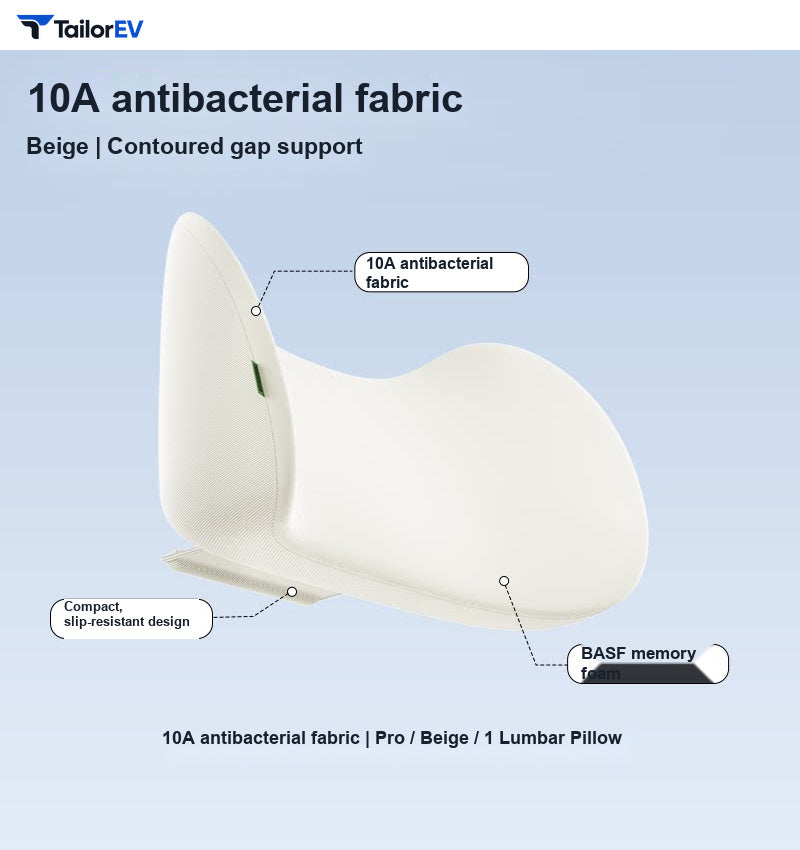 Compact Memory Foam Headrest & Lumbar Support Pillows product photo — photo 10
