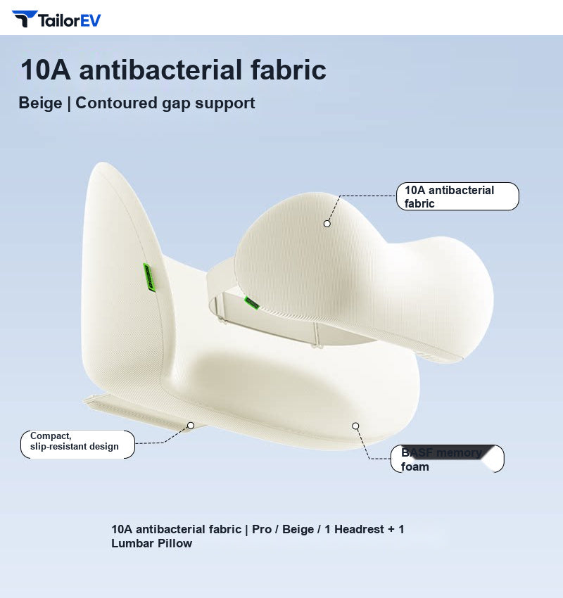 Compact Memory Foam Headrest & Lumbar Support Pillows product photo — photo 16