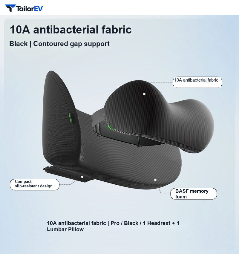 Compact Memory Foam Headrest & Lumbar Support Pillows product photo — photo 17