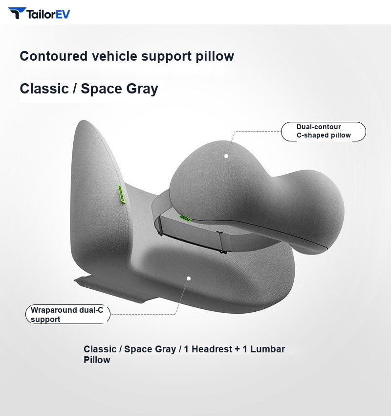Compact Memory Foam Headrest & Lumbar Support Pillows product photo — photo 18