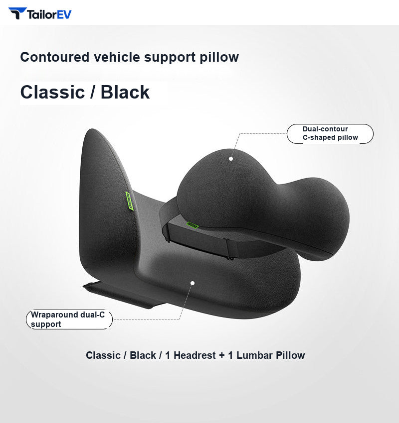 Compact Memory Foam Headrest & Lumbar Support Pillows product photo — photo 19
