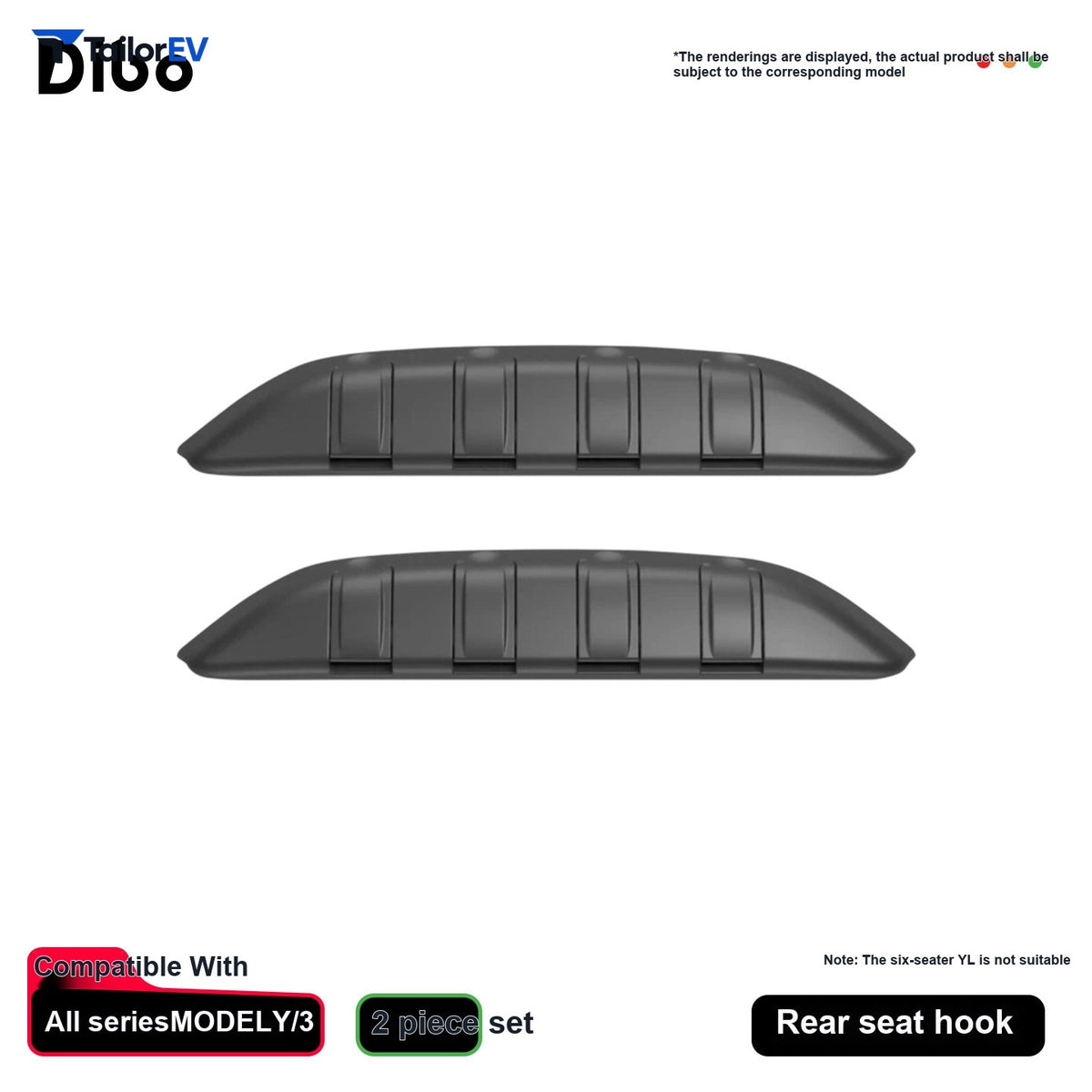 Dibo Rear Seat Hook for Tesla Model 3/Y/Y L — product photo 4 | TailorEV — photo 10