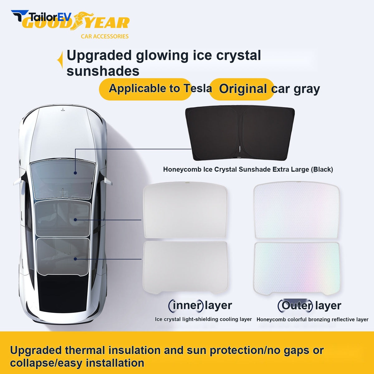 Goodyear Roof Sunshade for Tesla Model 3/Y/Y L — product photo 1 | TailorEV — photo 5