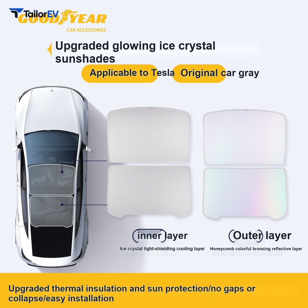 Goodyear Roof Sunshade for Tesla Model 3/Y/Y L — product photo 2 | TailorEV — photo 6