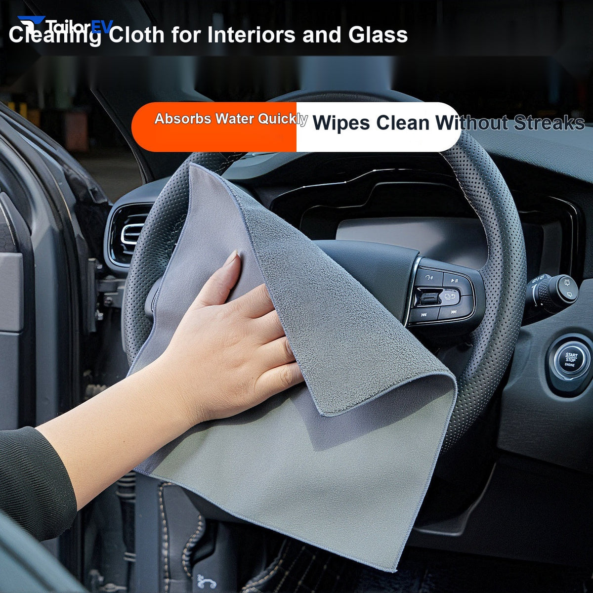 DIY Suede-Look Car Glass & Interior Cleaning Cloth — product photo 1 | TailorEV — photo 2