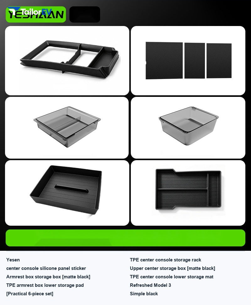 YESHAAN Center Console Organizer for Tesla Model 3/Y/Y L — product photo 7 | TailorEV — photo 14