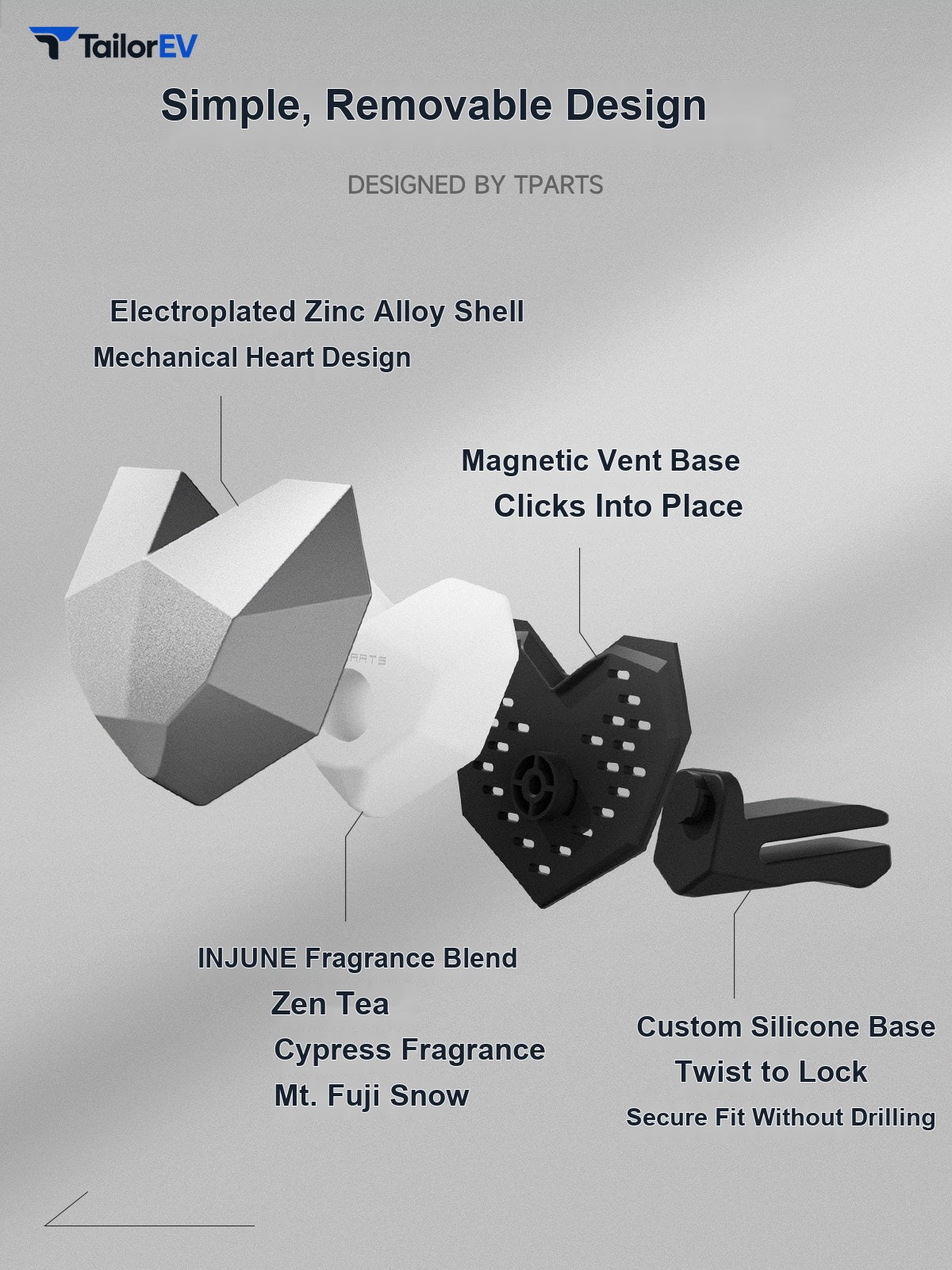 TPARTS Mechanical Heart Car Diffuser Compatible with Tesla — product photo 2 | TailorEV — photo 3