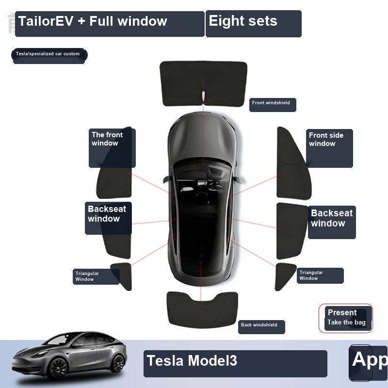 Tesla Model Y Privacy Camping Sunshade Set sku image 2 — photo 7