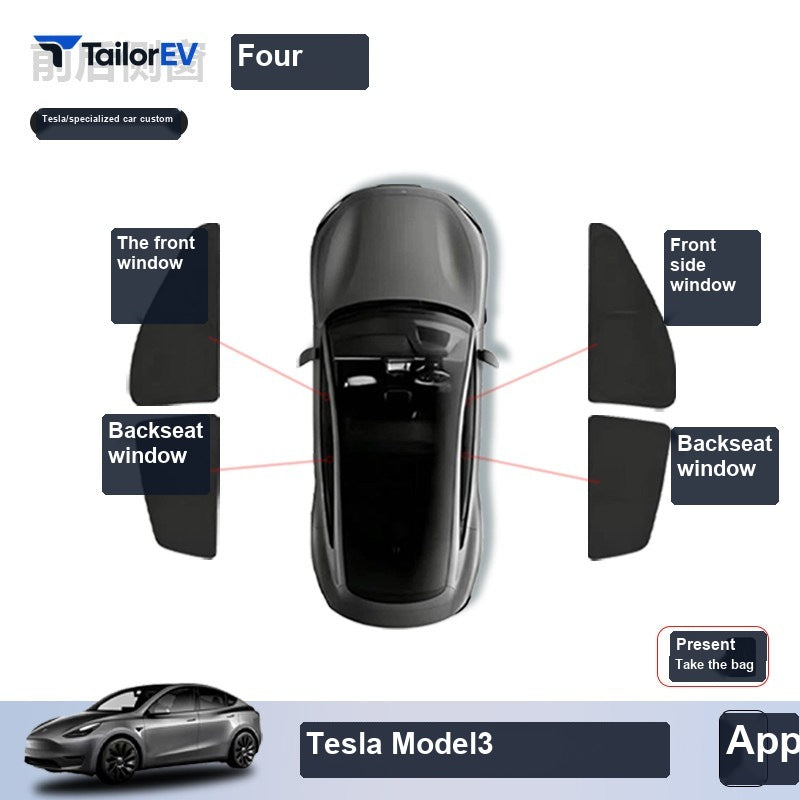 Tesla Model Y Privacy Camping Sunshade Set sku image 4 — photo 9