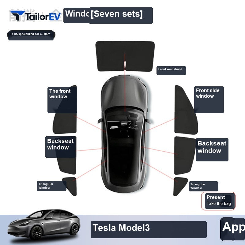 Tesla Model Y Privacy Camping Sunshade Set sku image 6 — photo 11