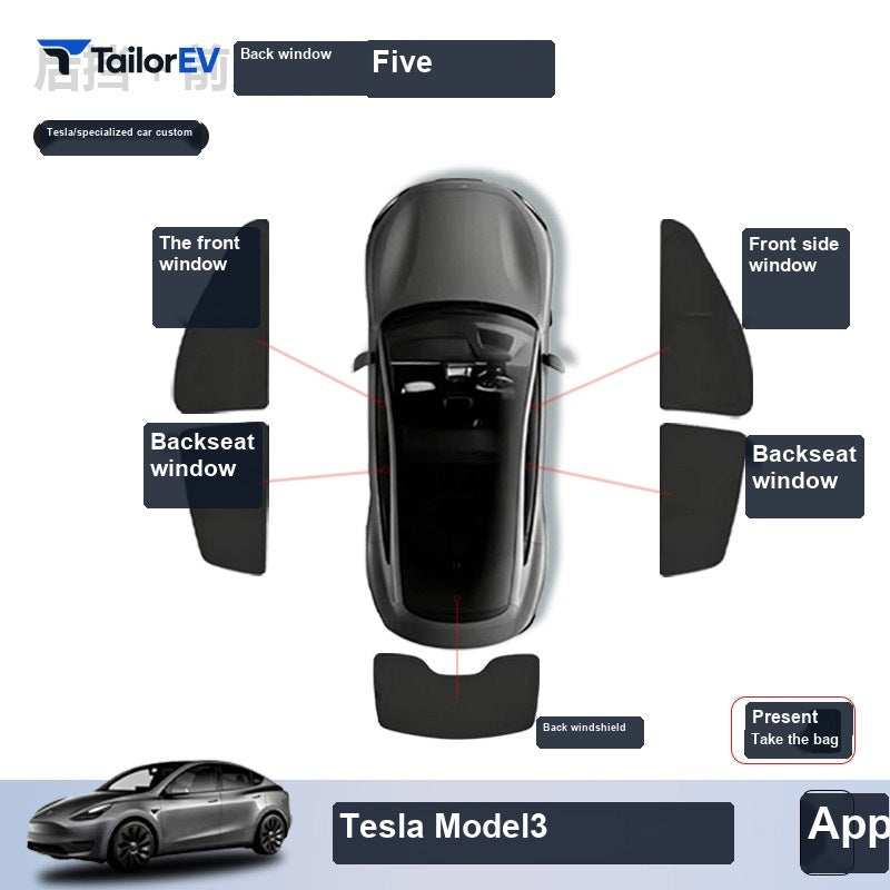 Tesla Model Y Privacy Camping Sunshade Set sku image 11 — photo 16