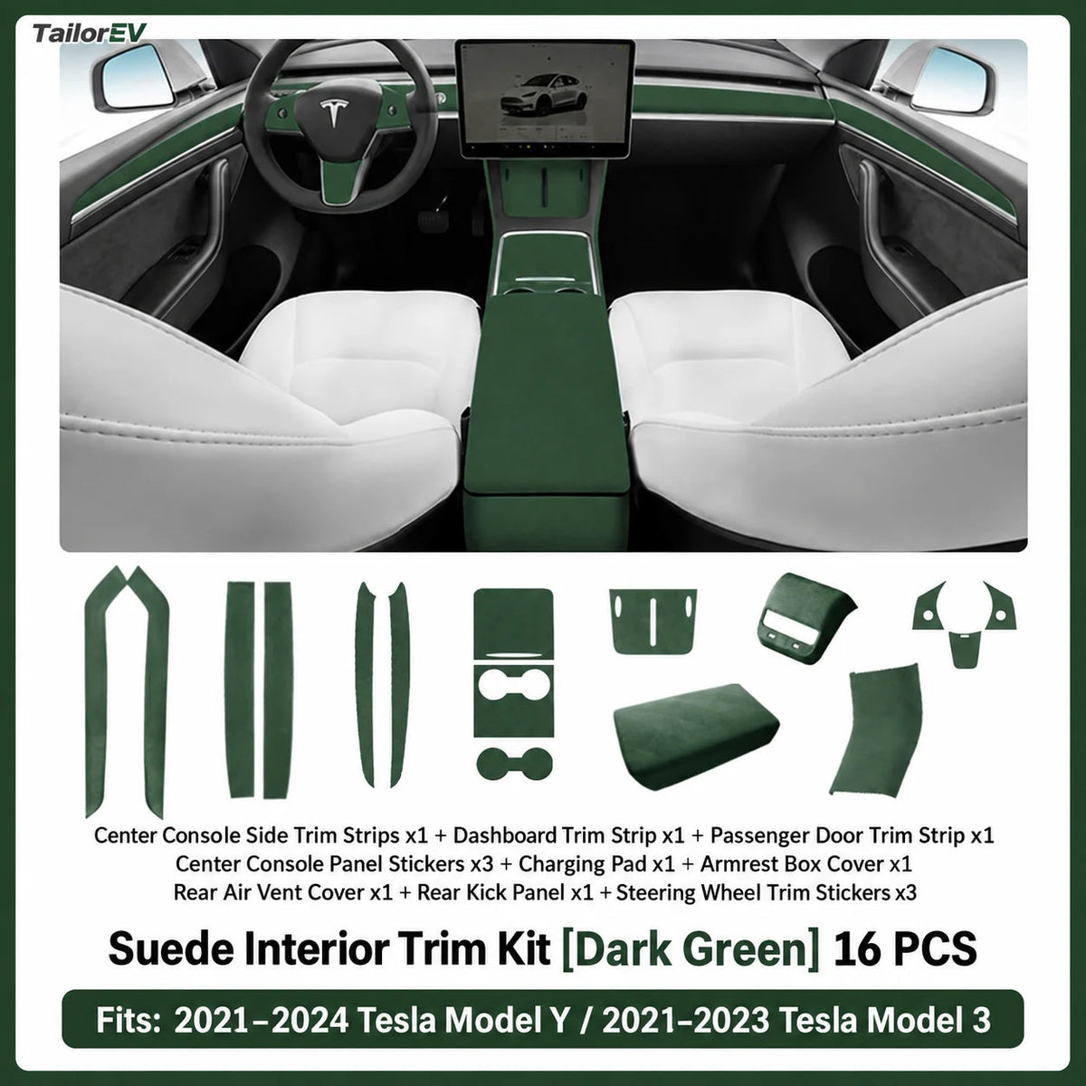 Tesla Suede Interior Protection & Trim Kits — photo 75
