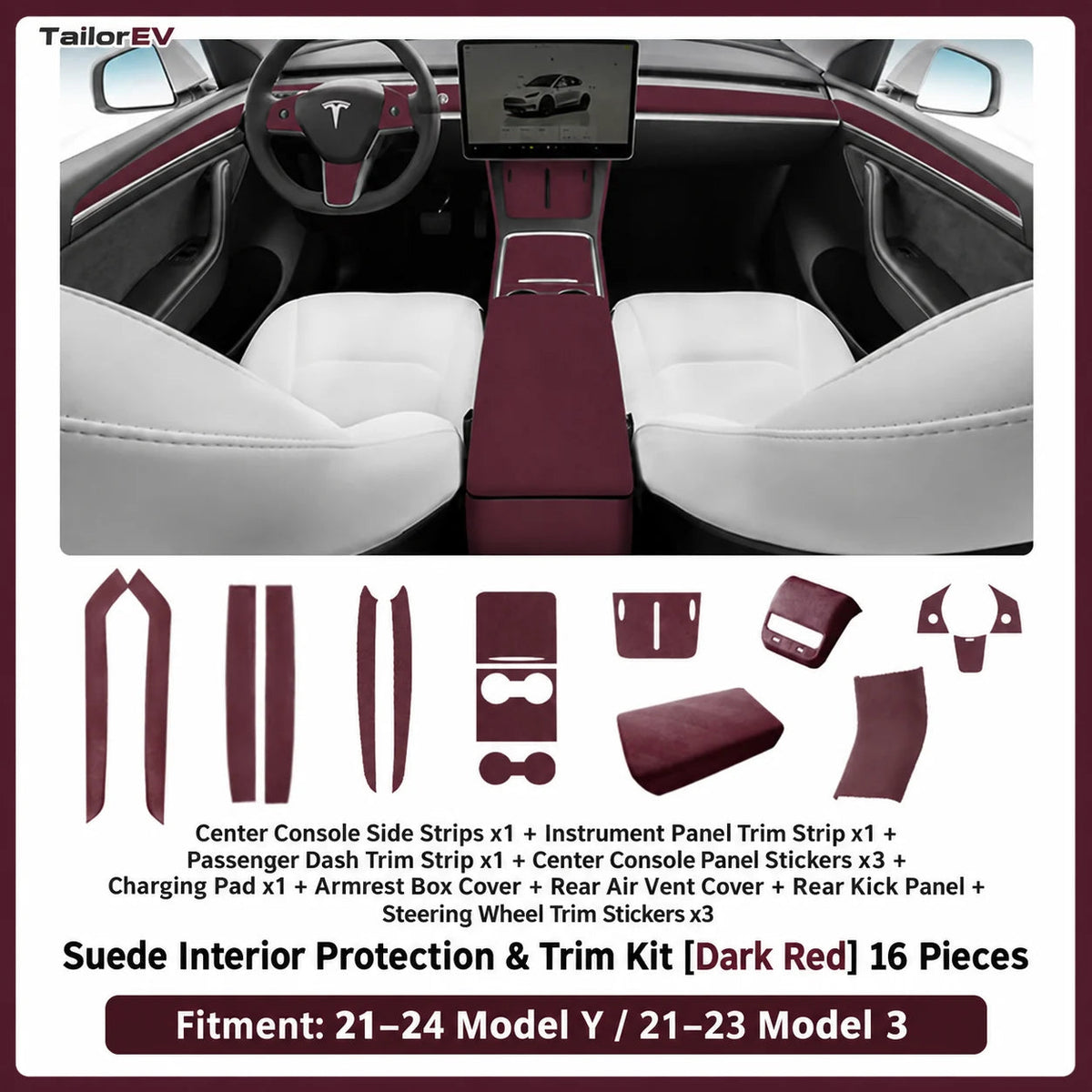Tesla Suede Interior Protection & Trim Kits — photo 77