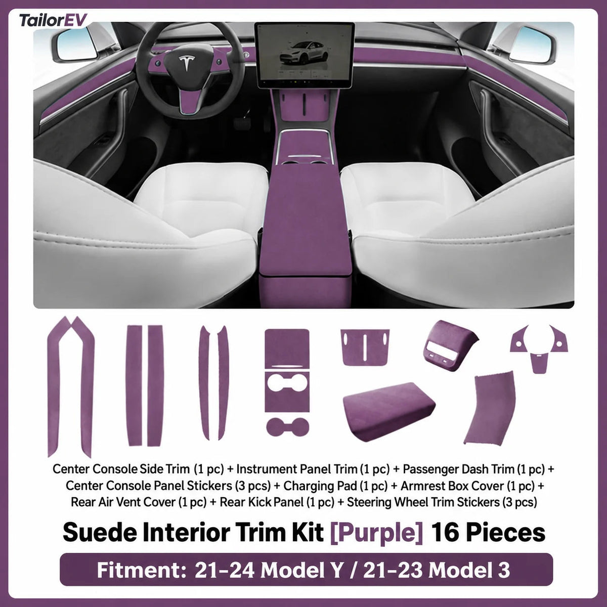Tesla Suede Interior Protection & Trim Kits — photo 72