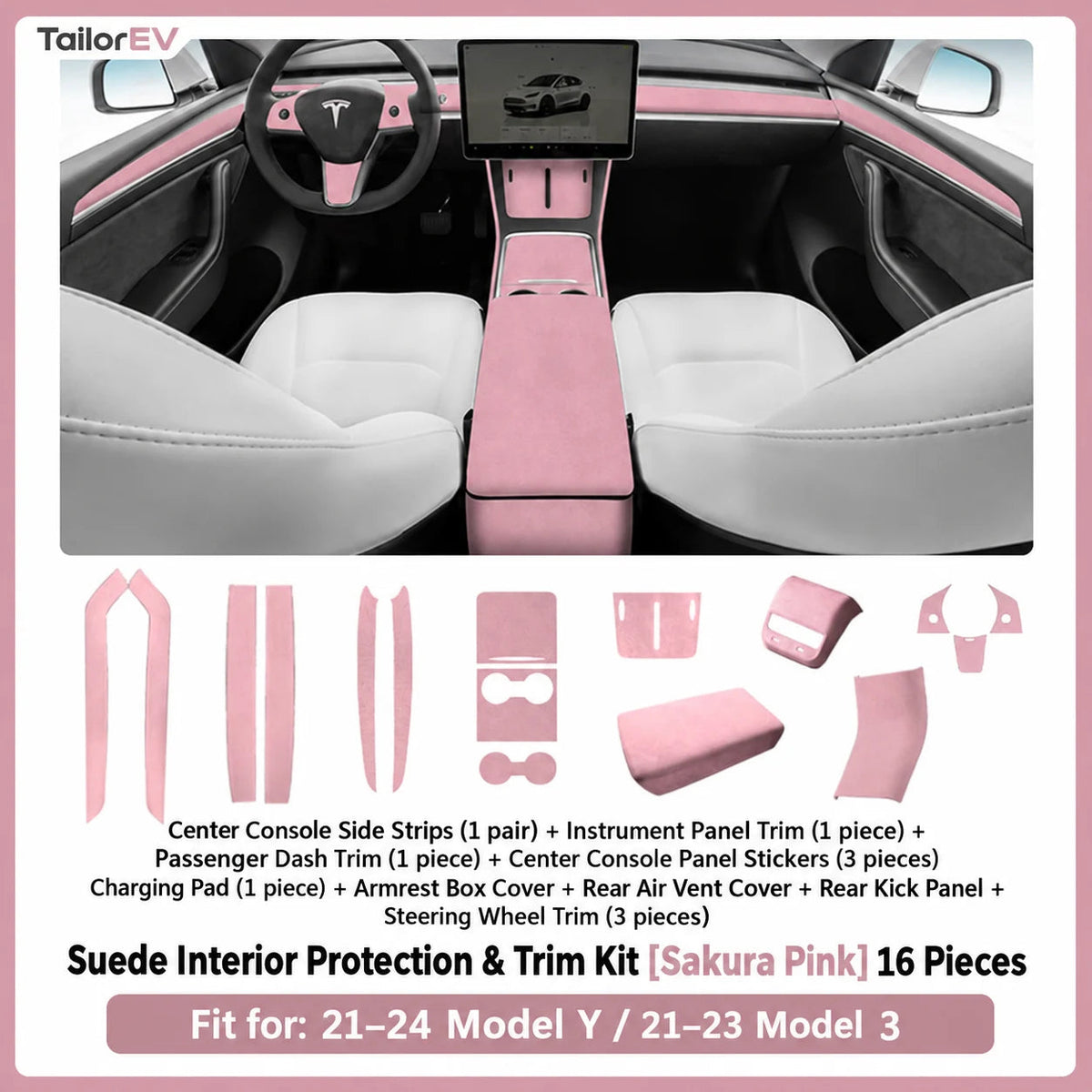 Tesla Suede Interior Protection & Trim Kits — photo 70