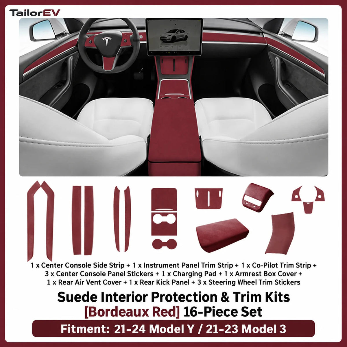 Tesla Suede Interior Protection & Trim Kits — photo 76