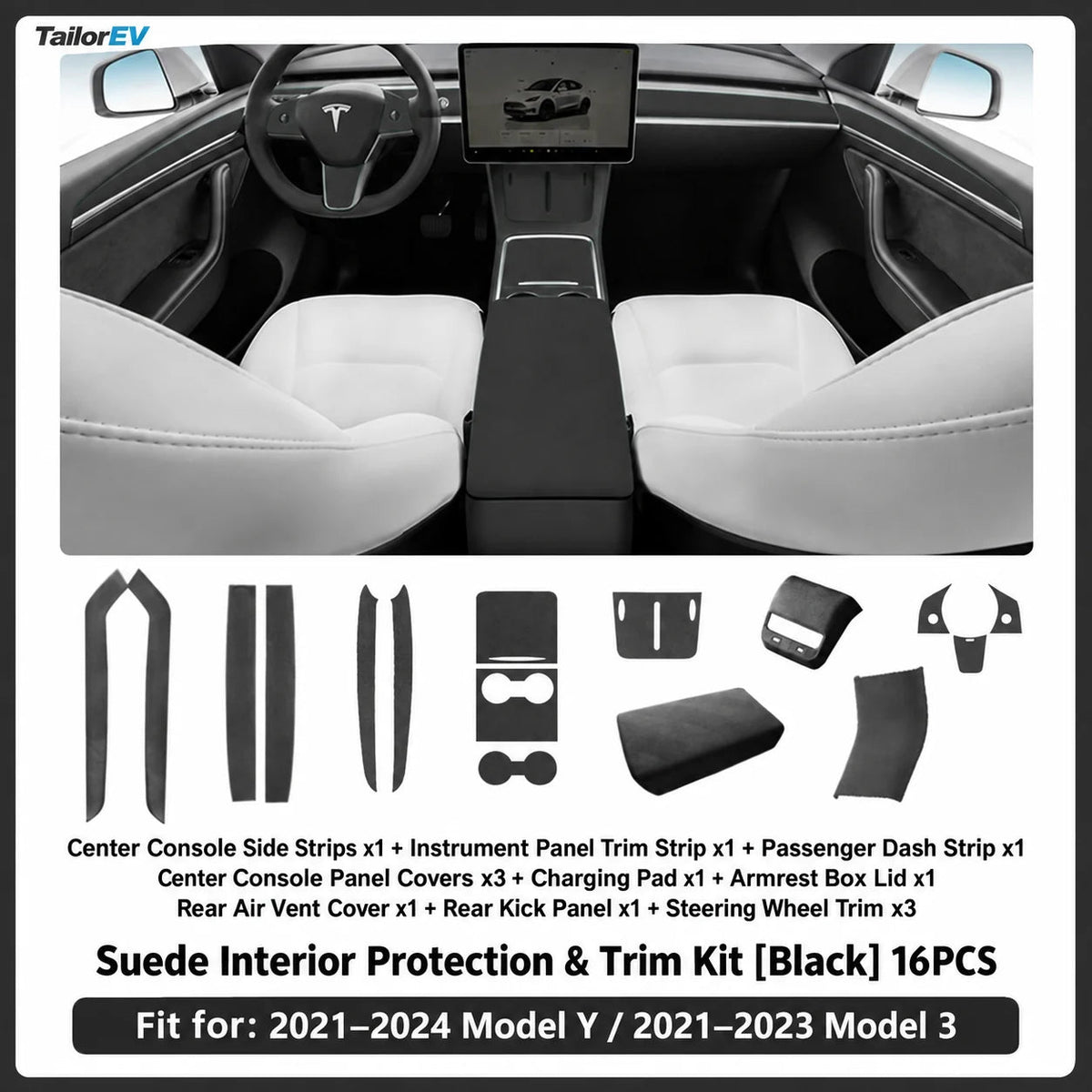 Tesla Suede Interior Protection & Trim Kits — photo 69