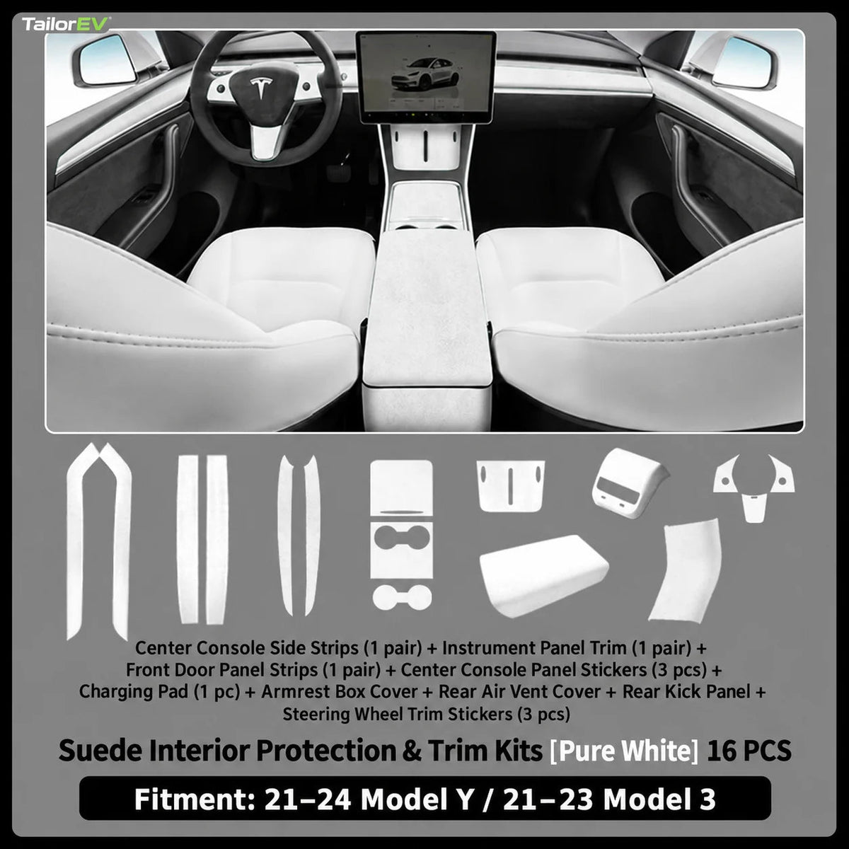 Tesla Suede Interior Protection & Trim Kits — photo 71