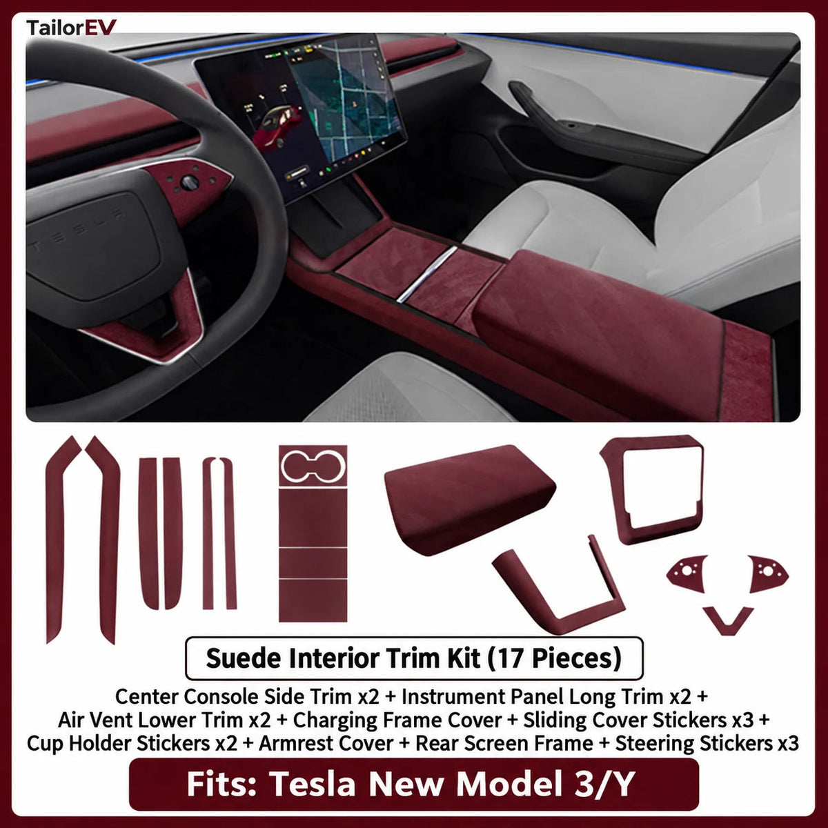 Tesla Suede Interior Protection & Trim Kits — photo 36