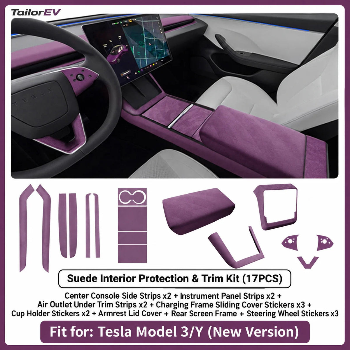 Tesla Suede Interior Protection & Trim Kits — photo 30