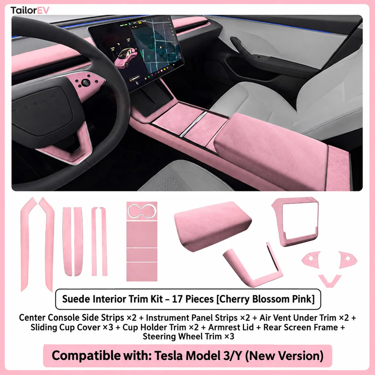 Tesla Suede Interior Protection & Trim Kits — photo 32