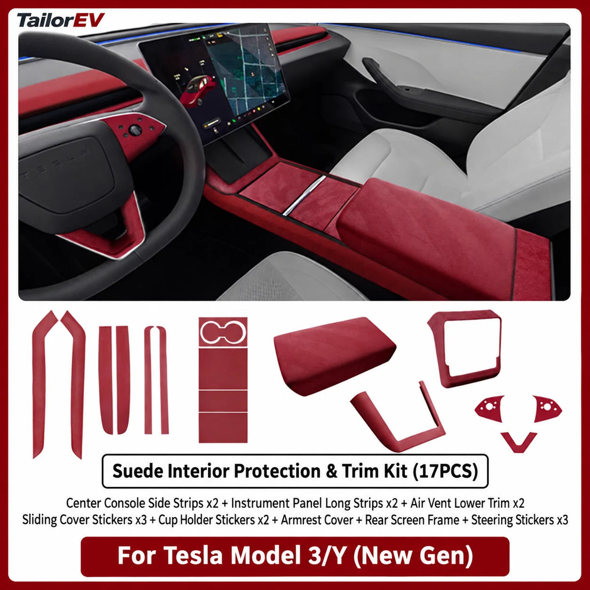 Tesla Suede Interior Protection & Trim Kits — photo 35
