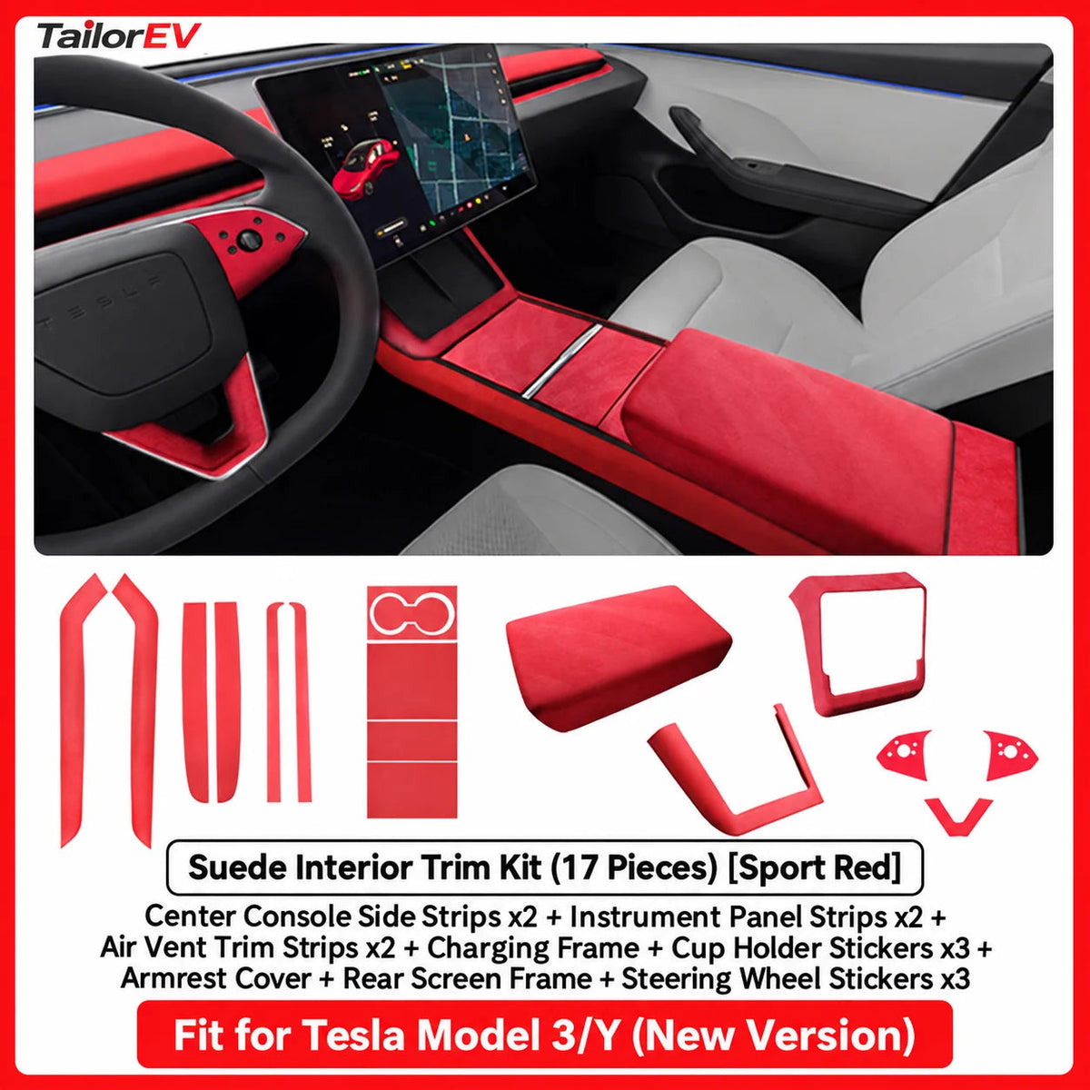 Tesla Suede Interior Protection & Trim Kits — photo 34