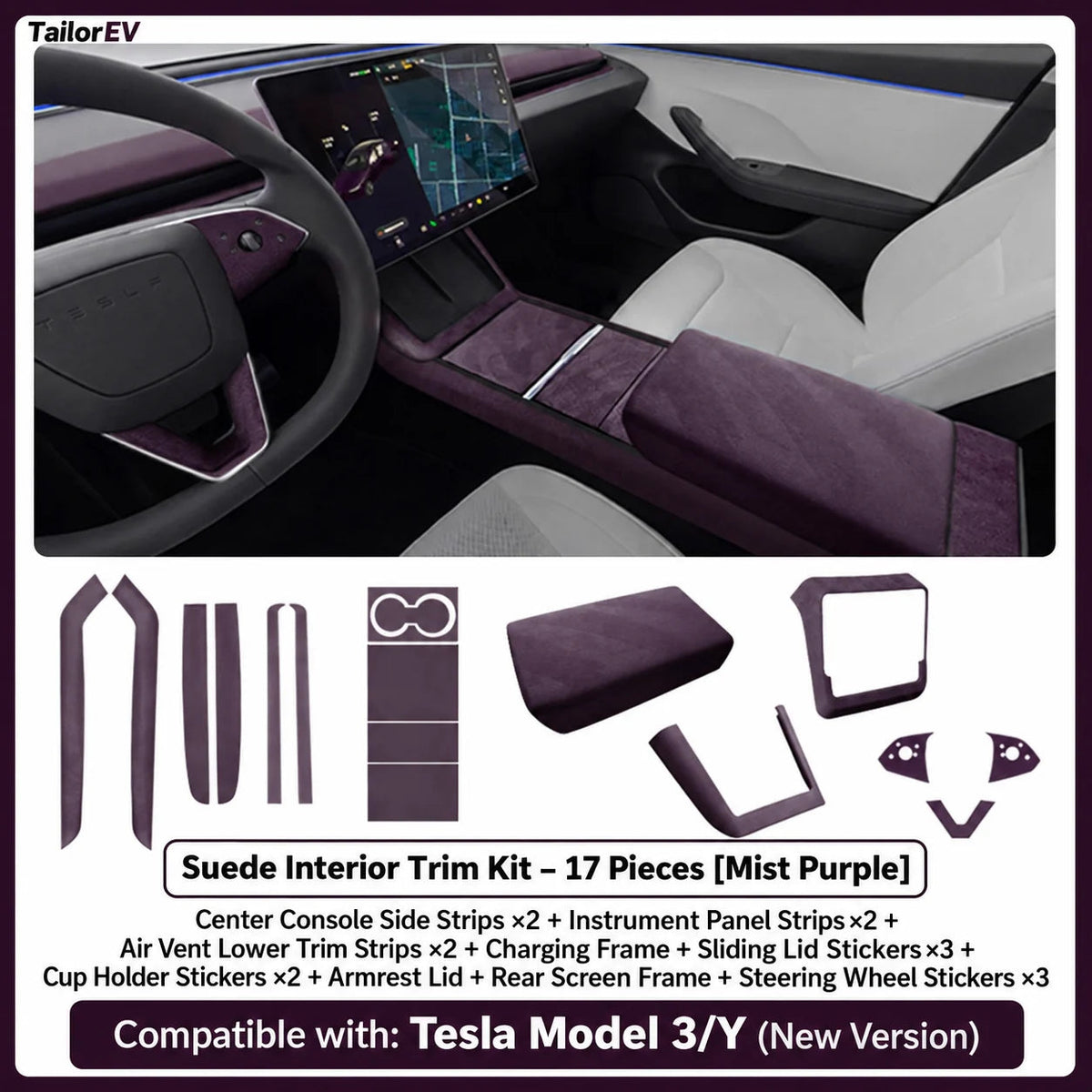 Tesla Suede Interior Protection & Trim Kits — photo 31