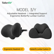 Tesla Ergonomic Headrest & Lumbar Support Cushions