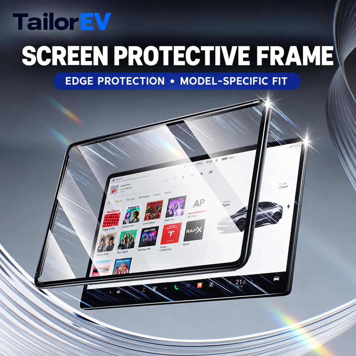 Tesla Center & Rear Screen Protective Frames — photo 2