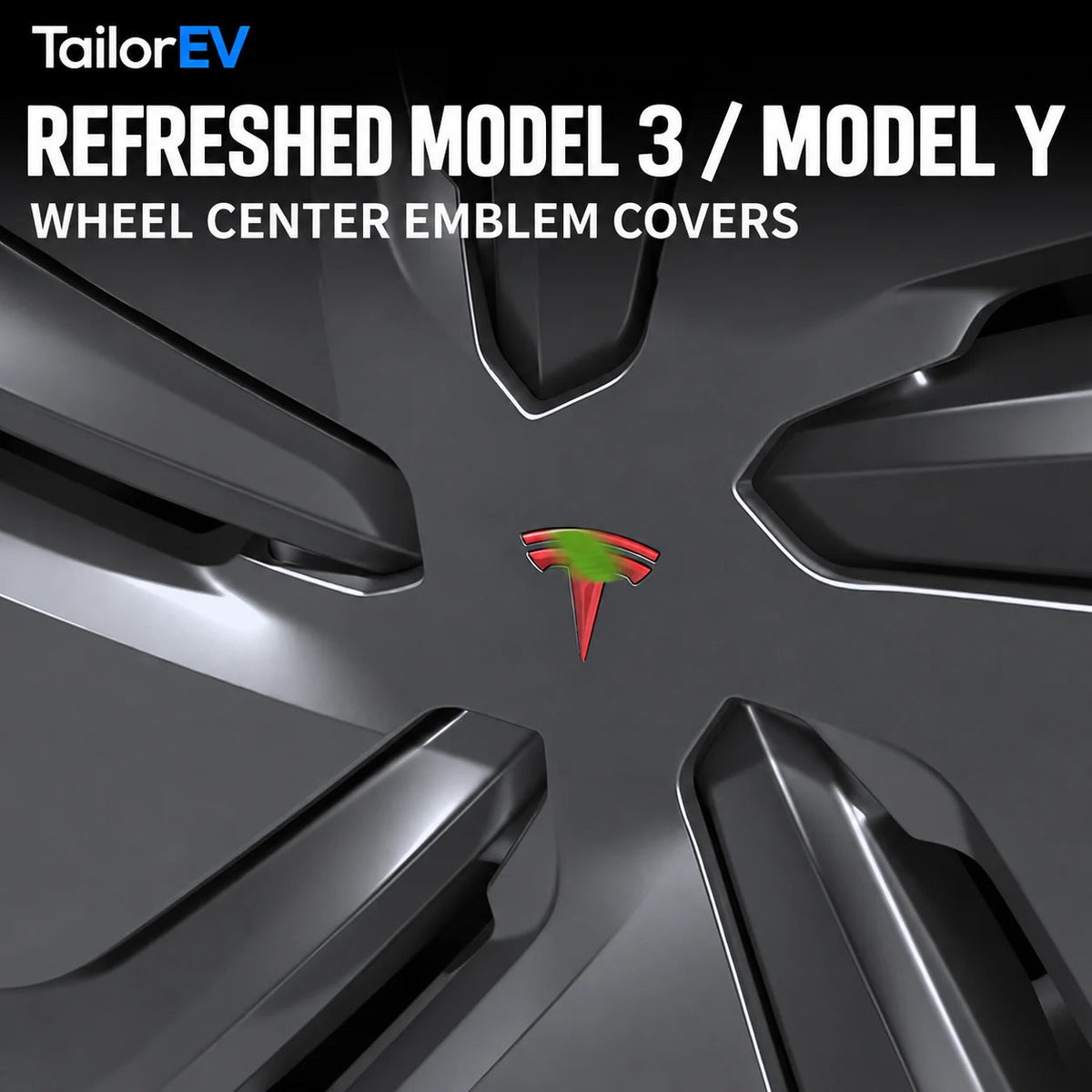 Tesla Wheel Center Emblem Covers — 4-Pack — photo 2