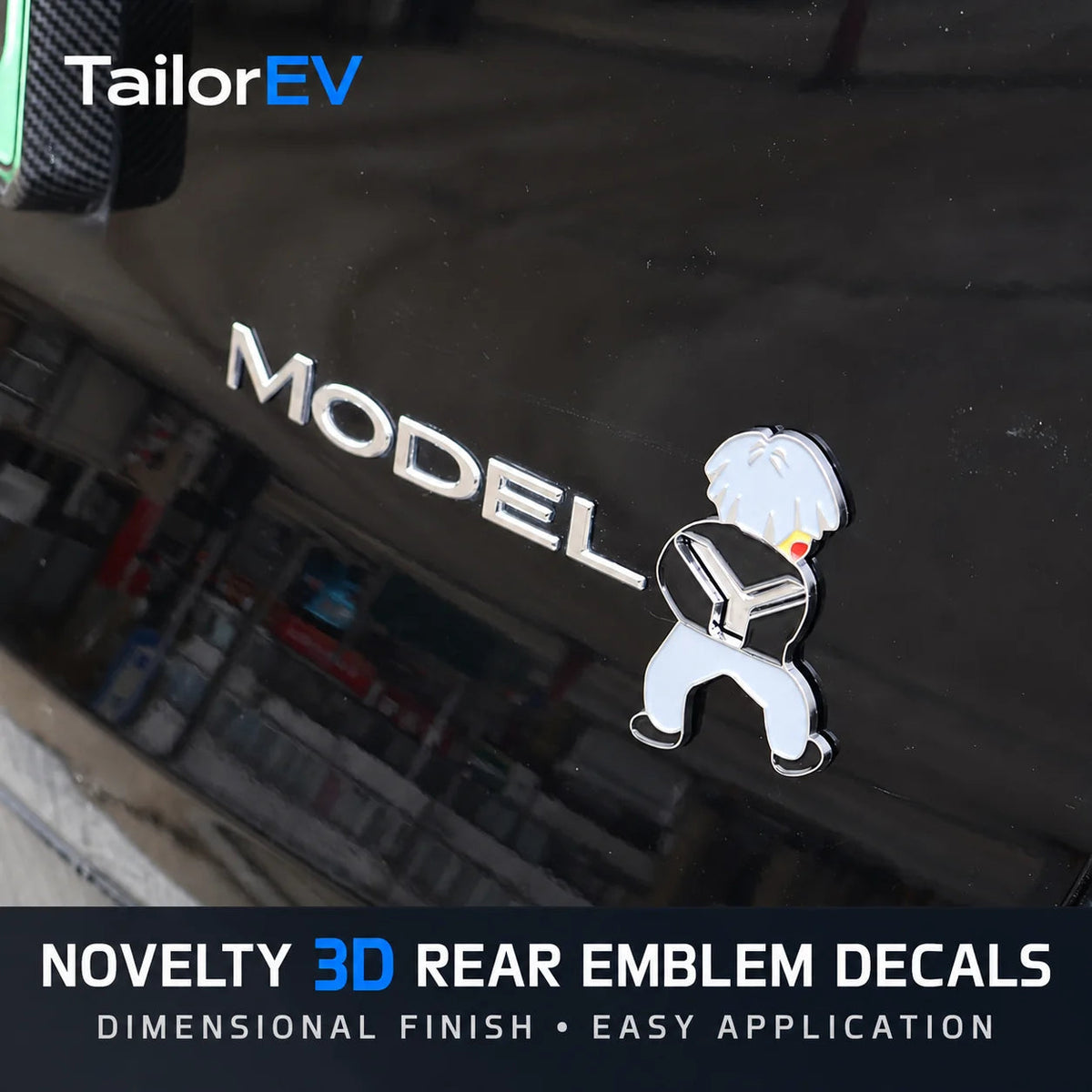 Tesla Novelty 3D Rear Emblem Decals — photo 2