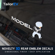Tesla Novelty 3D Rear Emblem Decals
