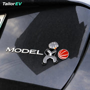 Tesla Novelty 3D Rear Emblem Decals