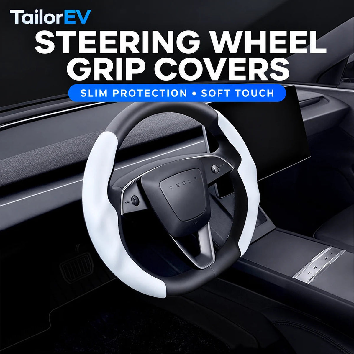 Tesla Anti-Stain Steering Wheel Grip Covers — photo 2