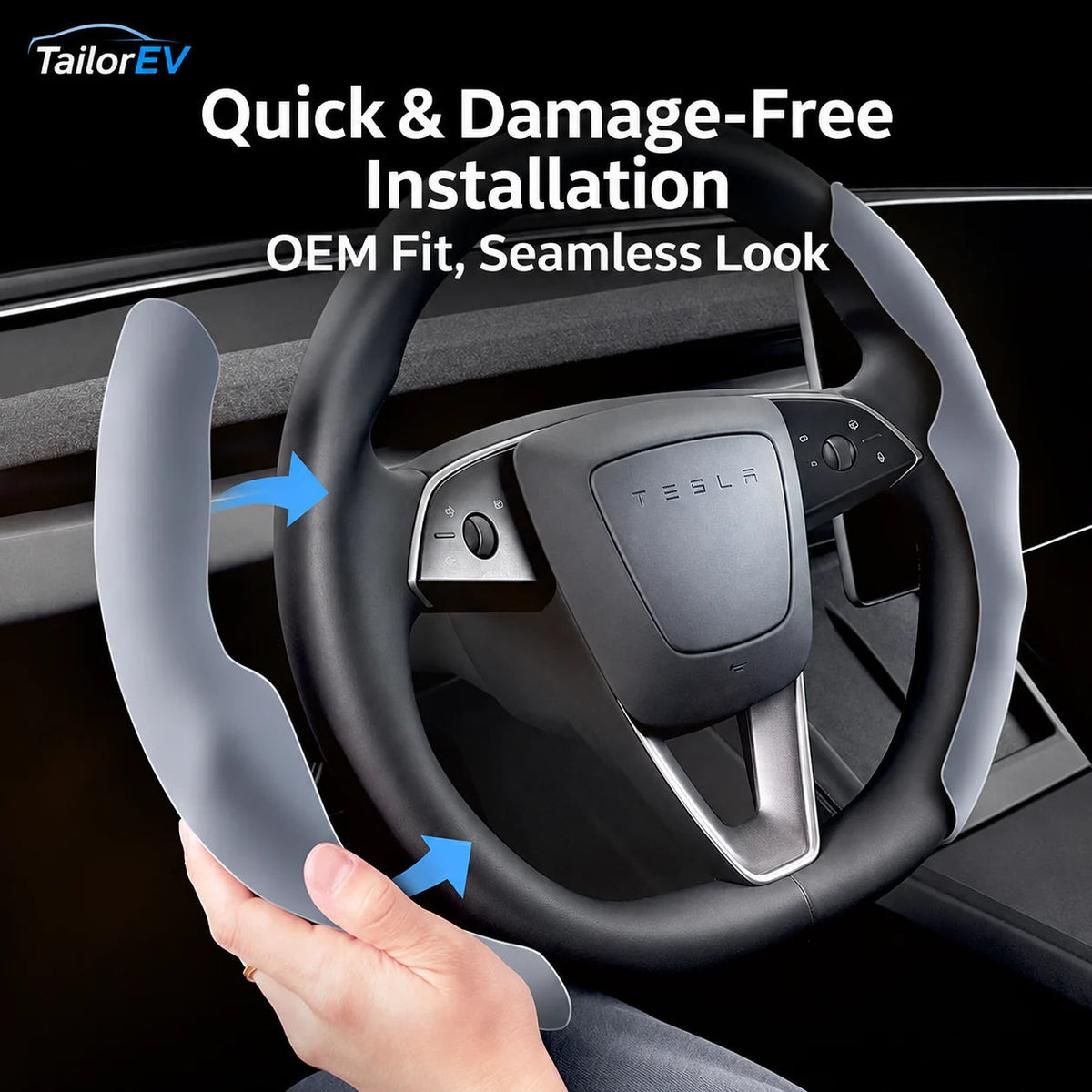 Tesla Anti-Stain Steering Wheel Grip Covers — photo 3