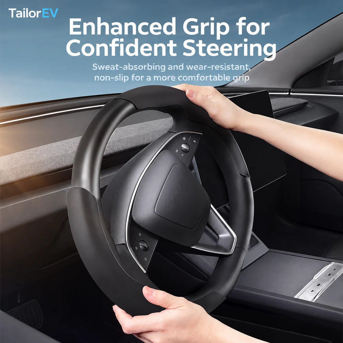 Tesla Anti-Stain Steering Wheel Grip Covers — photo 6